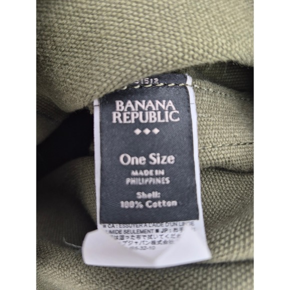 Banana Republic Monogram Canvas Tote Bag Khaki Green - Picture 2 of 4